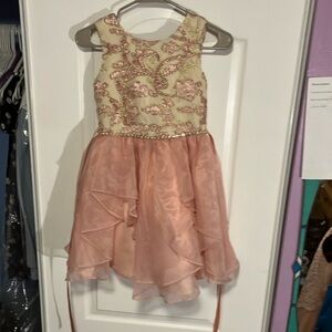 Rare Editions Size 10 Pink Embroidered Dress - Perfect for Special Occasions